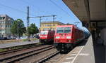 DB 185 346-4 mit PKP Cargo Simms-Teleskophaubenwagen Richtung Schlchtern, am 30.05.2023 in Fulda.