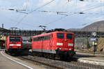 151 069 rangierte am 2. April 2019 durch den Bahnhof von Geislingen (Steige).