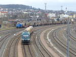 Enercon, ER20, 223 156 ( 9280 1223 156-1 D-EGOO ) mit einem HSG Zug in Gera am 17.4.2021