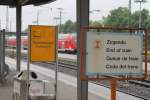 Im Bahnhof von Gieen werden die Raucher sogar hinter das Zugende verbannt.