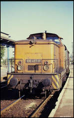 Rangierlok 106407 am 3.10.1990 im Bahnhof Gotha.