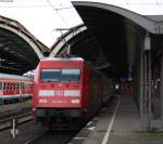 101 022-2 als Schublok eines IC nach Leipzig bei der Einfahrt in Hagen Hbf 15.11.09