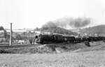 Korridorgüterzug Liberec-Varnsdorf bei der Durchfahrt durch Hainewalde, fotografiert im August 1972