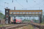 Brückenstellwerk Hp 5 Halle (Saale) unterdem gerade der RB nach Nordhausen Doppelstocksteuerwagen DB 50 80 86-03 129-3 DABbuzfa voraus bereitgestellt wird 14.06.2015