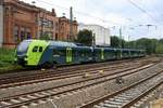 BR 1430; ET 6.02 (Stadler Flirt 160) der Nordbahn Eisenbahngesellschaft als verspätete NBE75529 (RB61) von Itzehoe erreicht ihren Endbahnhof Hamburg Hbf.