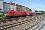 112 171-4 fährt am 2.9.2017 mit dem RE7 (RE21063) von Flensburg in den Hamburger Hauptbahnhof ein.