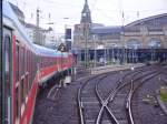 Blick aus dem Schlex bei der Einfahrt in den hamburger Hbf.