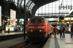 218 456-2 wartet am 25.10.2008 im Hamburger Hauptbahnhof.