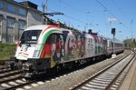 182 521-5 und 182 526-4 sind am 21.4.2016 mit IC1074 von Stuttgart Hbf.