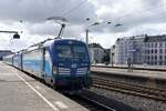 HAMBURG, 20.09.2022, tschechische E-Lok 193 290 mit dem EC 177 nach Praha hl.n. bei der Ausfahrt aus dem Bahnhof Hamburg-Altona