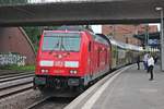 Einfahrt am Abend des 18.07.2019 von SOB/start 245 015  Südostbayernbahn  mit ihrem RE 5 (Hamburg Hbf - Cuxhaven) auf Gleis 6 in den Bahnhof von Hamburg Harburg. Nach einem Richtungswechsel ging es dann später weiter in Richtung Stade.