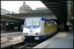 Metronom 146-04 ist mit ihrem Zug am 12.1.2004 um 13.43 Uhr in Hamburg HBF angekommen.