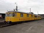 DB Netz Gleissmesszug 726 002-9 im neuen Lack am 24.05.17 in Hanau Hbf von einen Bahnsteig aus gemacht.