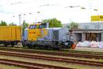 Schweerbau Vossloh G6 (650 086-8) am 06.05.23 in Hanau Hbf vom Bahnsteig aus fotografiert