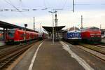 Interessantes Treffen am 10.03.24 in Hanau Hbf.
DB Regio 425 049, Westfrankenbahn 642 167, Altmark Rail NOHAB MY1149 (227 008-0) und MZE 218 191-5