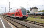 DB 445 056 als RE 4612  Main-Spessart-Express  von Bamberg nach Frankfurt (M) Hbf, am 05.07.2024 in Hanau Hbf.