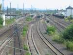 Blick ber das sdliche Gleisfeld des Hanauer Hauptbahnhofs.