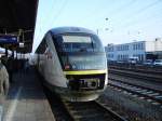 Ein HLB Desiro in Hanau Hbf am 04.03.11 nach Schllkrippen 