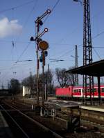 Ein Flgelsignal am 09.02.13 in Hanau Hbf 