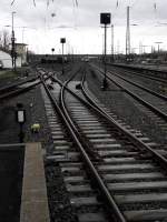 Eine Weiche am 03.01.14 in Hanau Hbf 