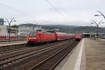 Am 25.10.2017 verlässt RB15354 nach Frankfurt den Hauptbahnhof Heidelberg in Richtung Weinheim.