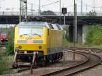 DB Systemtechnik 120 160-7 steht am 25.09.15 in Heidelberg Hbf vom Bahnsteig aus fotografiert