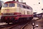 07.März 1991 wartet 218 217-8( Bw NRH )auf D 2351 RM-NN Bespannung,Gleis 320 ex.-Anschlußgleis Bw Heilbronn Hbf.