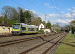 650 728 von Agilis rangiert am 22. April 2014 über Gleis 2 im Bahnhof Hochstadt-Marktzeuln.