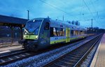 VT 650 708 von agilis als ag 84603 (Bad Rodach - Bayreuth Hbf), am 22.3.2016 beim Halt in Hochstadt-Marktzeuln.