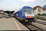 223 001-9 (Siemens ER20-001) steht im Startbahnhof Immenstadt abweichend auf Gleis 3.

🧰 Beacon Rail Leasing Limited (BRLL), vermietet an Die Länderbahn GmbH (DLB | Regentalbahn AG (RAG) | Netinera Deutschland GmbH | Ferrovie dello Stato Italiane S.p.A.)
🚝 ALX ALXS 84144 (alex süd) Immenstadt–Oberstdorf
🕓 19.9.2020 | 18:53 Uhr