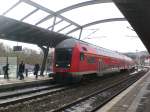 Doppelstock-Steuerwagen (ex DR) als RB nach Pneck im Paradiesbahnhof Jena.(28.1.2010)