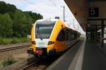 646 042 (Stadler GTW) der Ostdeutschen Eisenbahn GmbH als RB 68824 (RB33) nach Berlin Wannsee wartet im Startbahnhof Jüterbog auf Abfahrt. [8.7.2017 - 13:24 Uhr]