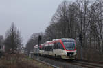 Am 27.02.2021 fuhren REGIO VT1009(643 236) und VT1002(643 229) als S28 nmach Neuss Hbf in Kaarst IKEA raus. 