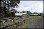 Vecttron 193449 durchfährt hier am 5.10.2024 um 16.10 Uhr mit einem Flix Train den Bahnhof Kahl am Main in Richtung Hanau.