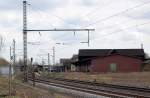Blick auf den Bahnhof Kaldenkirchen.Immer mehr Gleise wurden schon zurck gebaut, der ehemalige Zollschuppen ist gleisfrei.