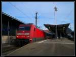 101 075 mit dem EC 7 in Karlsruhe Hbf.