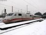 Ein etwas auergewhnlicher Moment bot sich am 30.12.2010 im Karlsruher Hbf. 401 089-4 mit dem Stdtenamen Bruchsal befand sich auf Leer- oder berfhrungsfahrt und legte am Gleis 8 im Karlsruher Hbf einen Betriebshalt ein.