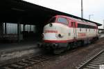 Am 25. Mrz 2010 stand die Strabag Nohab Lokomotive auf einen Abstellgleis im Bahnhof Karlsruhe.