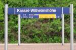 Bahnhofsschild von Kassel-Wilhelmshhe am 1.05.09 in Kassel-Wilhelmshhe.