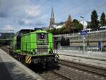 DIESELLOK 203-06 BUG IN KIRCHEN  Auf Solofahrt im Bahnhof KIRCHEN/SIEG,BUG-Lok 203,12.9.2021