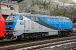 218 308-5 Heros in Koblenz Hbf, April 2022.