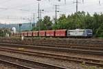 Durchfahrt am 18.06.2016 von RBH 266 (151 084-1) mit einem leere Kohlezug durch Koblenz Lützel in Richtung rechte Rheinseite/Bonn.