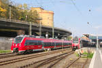 Sonnenschein in Koblenz Hbf. 442 208 mit dem Taufnamen Winningen und CFL Kiss 2305 warten auf neue Einsätze. 03.11.2017