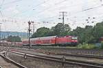 Nachschuss auf die Trierer 143 009, als diese am Nachmittag des 22.06.2019 ihre RB 27 (Mönchengladbach - Koblenz Hbf) am Rangierbahnhof und DB Museum in Koblenz Lützel vorbei in Richtung Zielbahnhof schob.