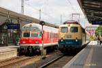 140 423-5 mit dem Pendelzug und daneben der RE5 am 14.06.2014 in Koblenz Hbf.