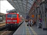 111 124 als Dienstfahrt mit einem Silberling Park Richtung Kln Bbf bei der Durchfahrt in Kln Hbf 6.8.2009