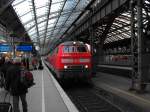 zum lezten mal verlsst 218 408 den Klner hbf mit dem RE 12 nach Trier (12.12.2009)