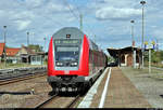 DABpbzfa 767.2 mit Schublok 146 024-5 verlässt den Bahnhof Köthen auf Gleis 4.

🧰 Elbe-Saale-Bahn (DB Regio Südost)
🚝 RE 16319 (RE30) Magdeburg Hbf–Halle(Saale)Hbf
🚩 Bahnstrecke Magdeburg–Leipzig (KBS 340)
🕓 23.8.2020 | 12:15 Uhr