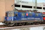 Re 421 371-6  Grüezi  in Krefeld Hbf, am 14.02.2021.