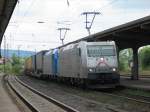 185 531 + 185 514(beide TXL) fuhren am 14. August mit einem Aufliegerzug durch Kreiensen.